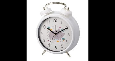 Excellent Houseware kinder wekker - wit - nijlpaard - XL - D30 cm