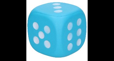 Foam Dobbelsteen - 12 cm - blauw - grote dobbelstenen - dobbelspel