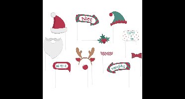 Folat Kerst foto prop set - 12-delig - Christmas party photo booth