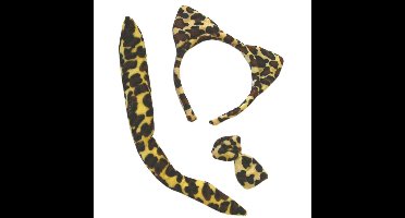 Funny Fashion Luipaard thema - dieren verkleed accessoires set