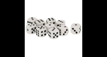 Gerimport Speelgoed spellen Dobbelstenen - wit - 10x stuks - kunststof