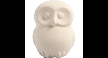 Hobby spaarpot uil wit zelf inkleurbaar 10 cm