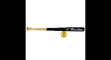 Honkbal knuppel set - met bal - 71 cm - hout - honkbalknuppel