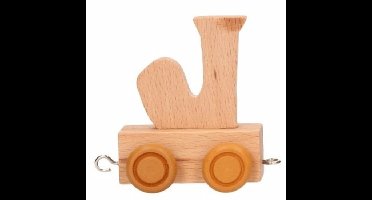 Houten letter treintje J