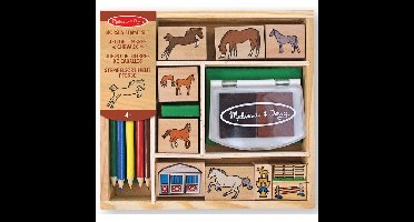 Houten stempelsetje paarden