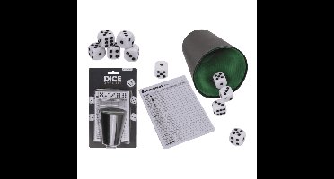 Out of the blue Dobbelspel met beker - 6x dobbelstenen en scoreblok