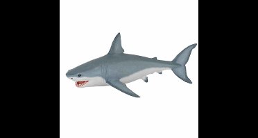 Plastic witte haai speeldiertje 19 cm