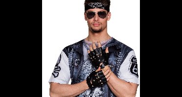 Punkers/Bikers verkleed handschoenen - volwassenen - zwart