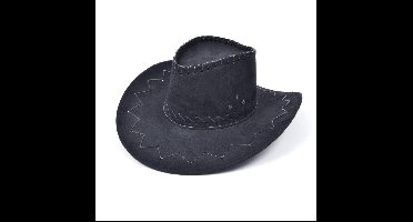 Rubies Carnaval verkleed hoed voor een cowboy - zwart - polyester - heren/dames