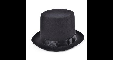 Rubies Carnaval verkleed Hoge hoed - zwart - wol vilt - voor volwassenen - Engelsman/gentleman
