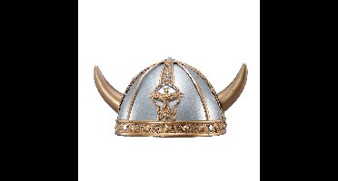 Rubies Viking verkleed helm - grijs/goud - kunststof - voor volwassenen