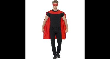 Smiffys Cape met oogmasker - verkleed kleding - volwassenen - rood