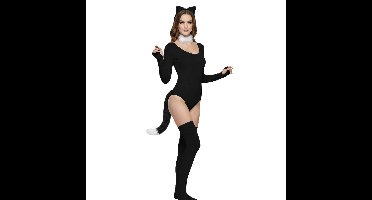 Smiffys verkleed kattenstaart zwart met wit puntje