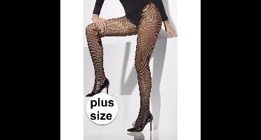 Smiffys Visnet panty - zwart - plus size - dames -XXL/XXXL