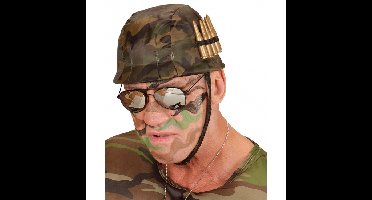Soldaten helm - camouflage - met kogels - Verkleed accessoires