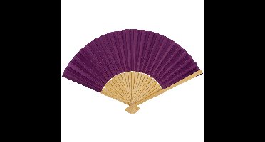 Spaanse handwaaier - special colours - aubergine paars - bamboe/papier - 21 cm