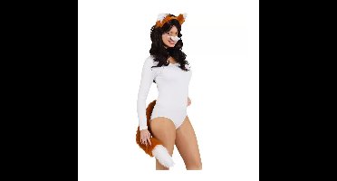 Verkleed accessoire set - Vos - 4-delig - bruin - polyester