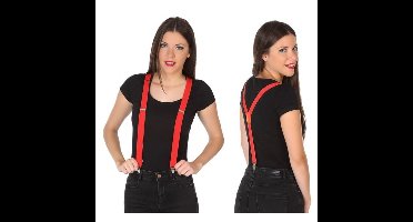 Verkleed Bretels voor volwassenen - Rood - Carnaval verkleedaccessoires - verstelbaar