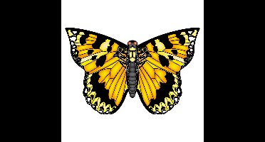 Vlinder vlieger geel 71 cm breed/wijd