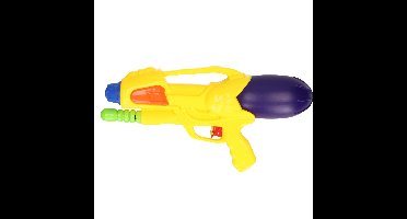 Waterpistool geel van 30 cm met pomp - kinderspeelgoed