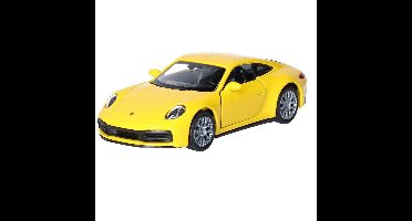 Welly Speelgoed Porsche auto - geel - die-cast metaal - 11 cm - Model 911 Carrera