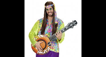 Widmann Opblaasbare banjo - Flower Power - 100 cm