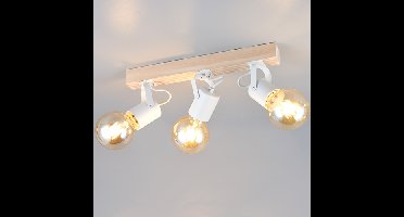 Trio Plafondlamp 3-lichtsLynar wit met hout - R86663031