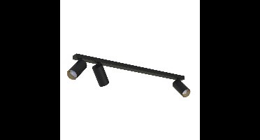 Lyora 3-lichts opbouwspotMono zwart met gouden binnenkant - 7767