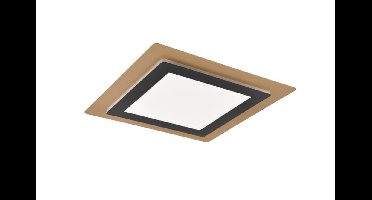 Trio Vierkante design plafondlampMorgan zwart met goud - 641510280