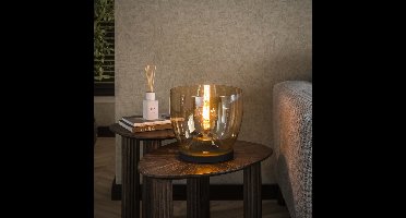 Lyora Vloerlamp amber glasUP Ø 29cm - 27cm hoog - 8001/39A