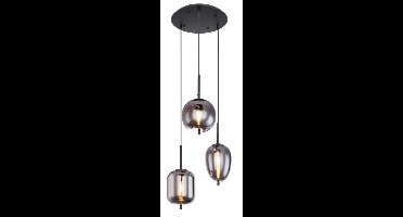 Globo HanglampBlacky zwart 3-lichts - 15345-3