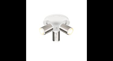 Trio 3-lichts opbouwspotGillan nikkel met wit - 814530307
