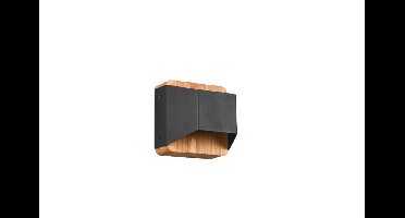 Trio Wand lampArino 12cm zwart met houtbruin - 224810132