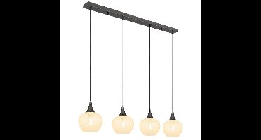 Globo Antraciet hanglampMaxy met wit glas 4-lichts - 15548-4HK