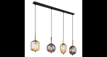 Globo HanglampBlacky amber en smoke glas 4-lichts - 15345-4A