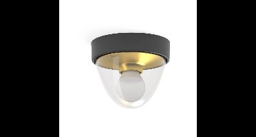 Lyora Zwarte plafondlampNook met gouden binnenkant - 7976