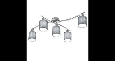Trio PlafondlampGarda 5-lichts nikkel mat met antraciet - 605400511