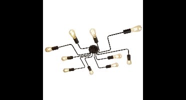 Searchlight PlafondlampCircuit Spider 10-lichts mat zwart - 99210-10BK