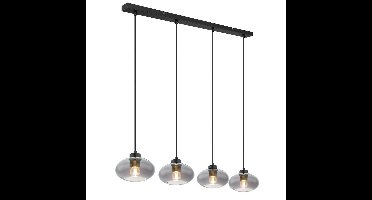 Globo Zwarte hanglampShaun 4-lichts recht - 15572-4H