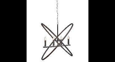 Searchlight Zwarte klassieke hanglampHoopla 4-lichts - 8244-4PW