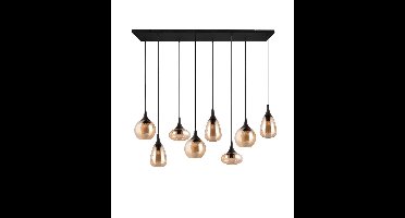 Trio 8-lichts hanglampLumina met amber glas - 317000813