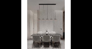 Lyora Design hanglampMorfi recht 5-lichts zwart - 9416952