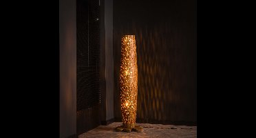 Lyora Houten vloerlampBars teak - 145cm - Ø 40cm - 8081/13