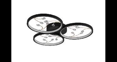 Trio Zwarte led plafonnièreGroovy 3-lichts - 642110332