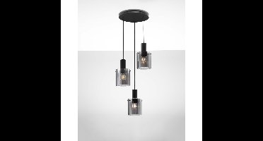 Lyora Design hanglampMirbi 3-lichts zwart rond - 9236201