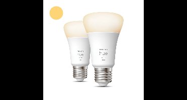 Philips Hue - E27 - 9W - White set van 2 - 929001821623