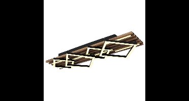 Globo PlafondlampObrien zwart met hout 4-lichts - 67344D3