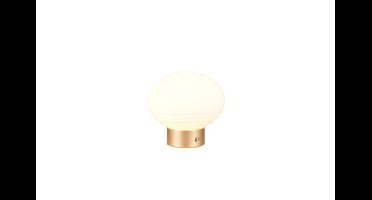 Trio Oplaadbare tafellampEarl goud met wit glas - R57771101