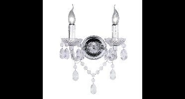 Trio Wand kroonluchterLuster 2-lichts 26cm chroom met kristal - R25072000