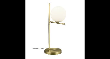 Trio TafellampPure 52cm mat messing met wit - 502000108
